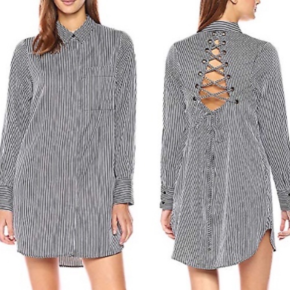 Kendall + Kylie Lace-Back ShirtDress NWOT